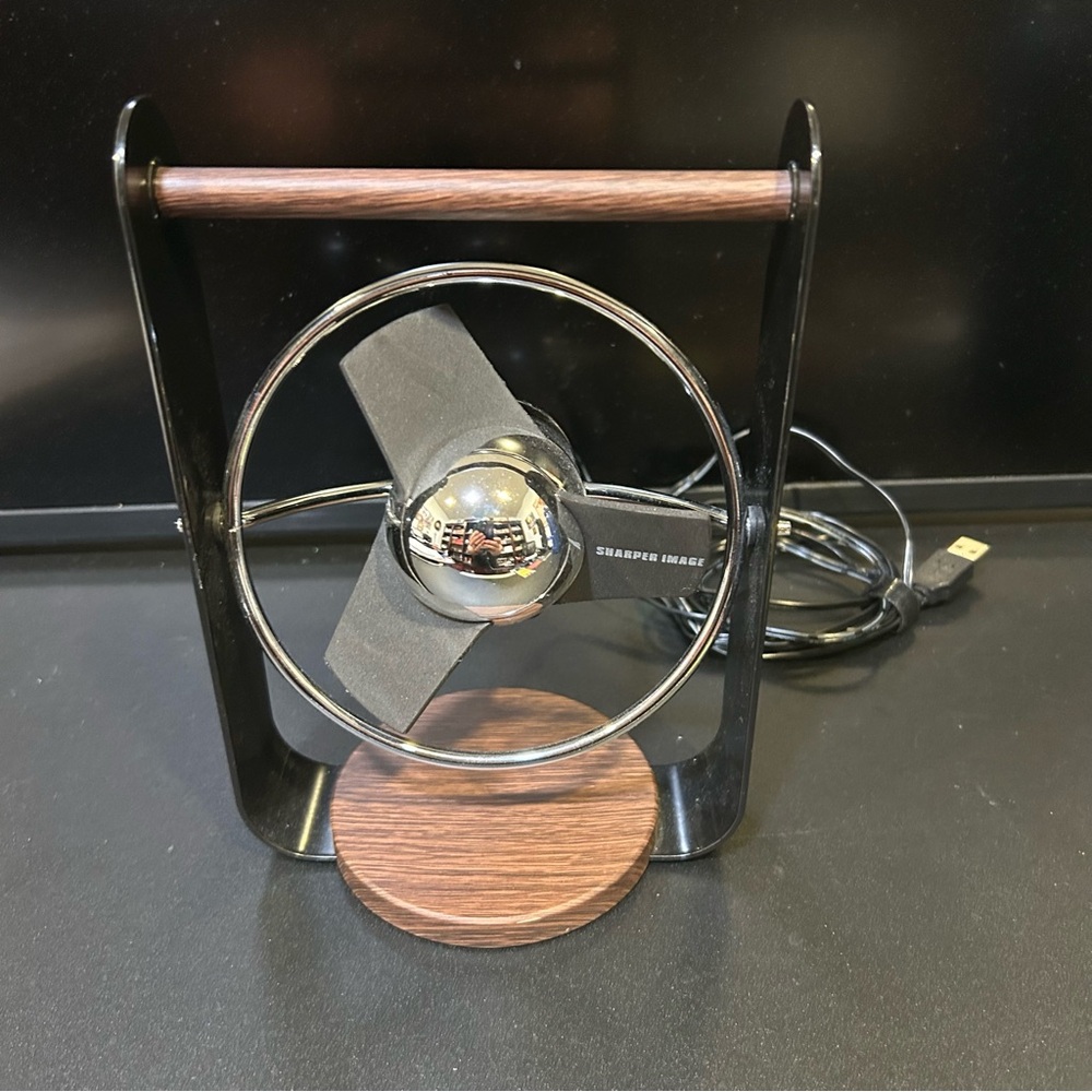 Sharper Image Black and Brown USB Softblade Fan